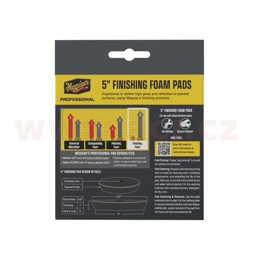 MEGUIAR'S PROFESSIONAL FINISHING FOAM PADS (5“) PĚNOVÉ FINIŠOVACÍ KOTÚČE, PRIEMER 5", 2 KUSY