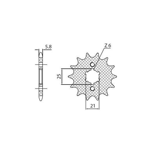 REŤAZOVÉ KOLIESKO PRE SEKUNDÁRNE REŤAZY TYPU 520, BRAKING (13 ZUBOV)