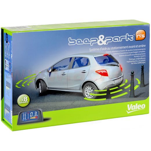PARKOVACÍ ASISTENT VALEO BEEP & PARK PŘEDNÍ + ZADNÍ - DISPLEJ + ZVUKOVÁ SIG., 8X SENZOR, KOMPATIBILNÍ PRO TAŽNÉ ZAŘÍZENÍ