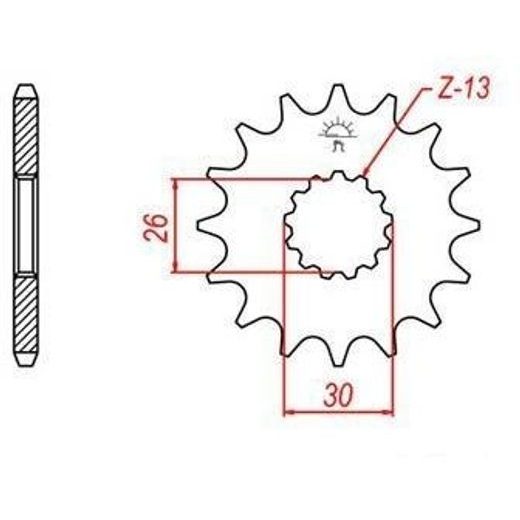 REŤAZOVÉ KOLIESKO PRE SEKUNDÁRNE REŤAZY TYPU 525, JT - ANGLICKO (17 ZUBOV)