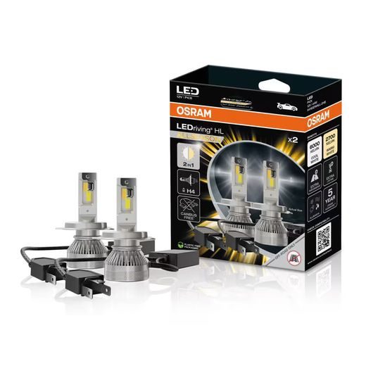 OSRAM ŽÁROVKA H4, 12V, 45W, P43T, LEDRIVING HL ALLSEASON H4 (6500K/2700K PŘEPÍNATELNÉ), SADA 2KS