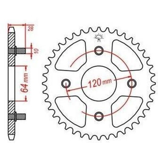 OCEĽOVÁ ROZETA PRE SEKUNDÁRNE REŤAZY TYPU 520, JT - ANGLICKO (41 ZUBOV)