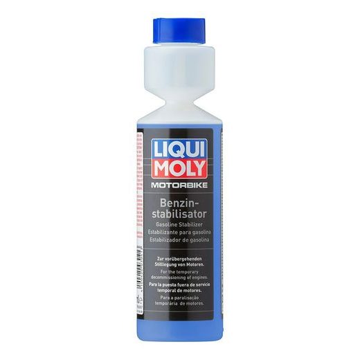 LIQUI MOLY MOTORBIKE BENZIN STABILISATOR, STABILIZÁTOR BENZÍNU PRE POSEZÓNNU ODSTÁVKU MOTORBIKE 250 ML