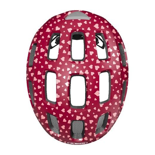 CYKLO PŘILBA SE SVĚTLEM YOUN-I 2.0 CHERRY HEART, ABUS, DĚTSKÁ (ČERVENÁ)