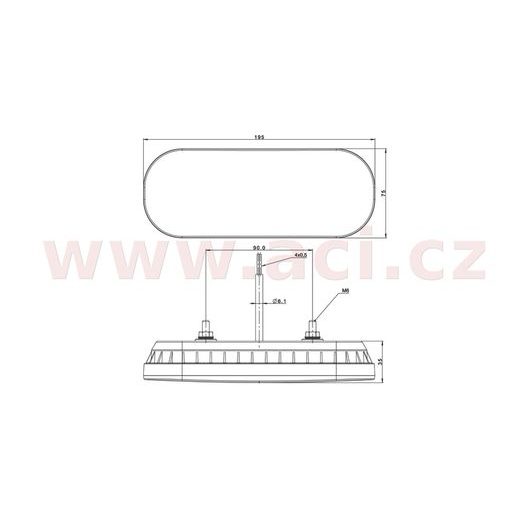 ZADNÍ SVĚTLO LED 195X75 MM, S DYNAMICKÝM SMĚR. SVĚTLEM, KABEL 1 M, L=P