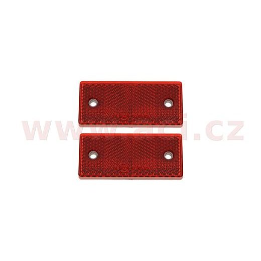 UNIVERZÁLNÍ ODRAZKA OBDÉLNÍK S DVĚMA OTVORY PRO UCHYCENÍ, ČERVENÁ (69X31,5 MM) 2 KS