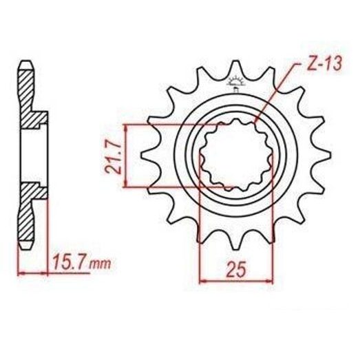 REŤAZOVÉ KOLIESKO PRE SEKUNDÁRNE REŤAZY TYPU 525, JT - ANGLICKO (15 ZUBOV)