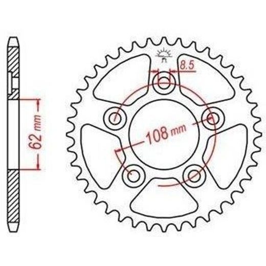 OCEĽOVÁ ROZETA PRE SEKUNDÁRNE REŤAZY TYPU 520, JT - ANGLICKO (41 ZUBOV)