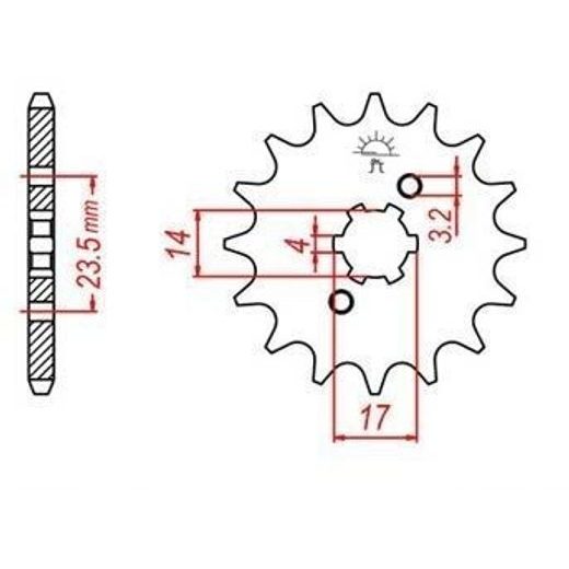 REŤAZOVÉ KOLIESKO PRE SEKUNDÁRNE REŤAZY TYPU 420, JT - ANGLICKO (15 ZUBOV)