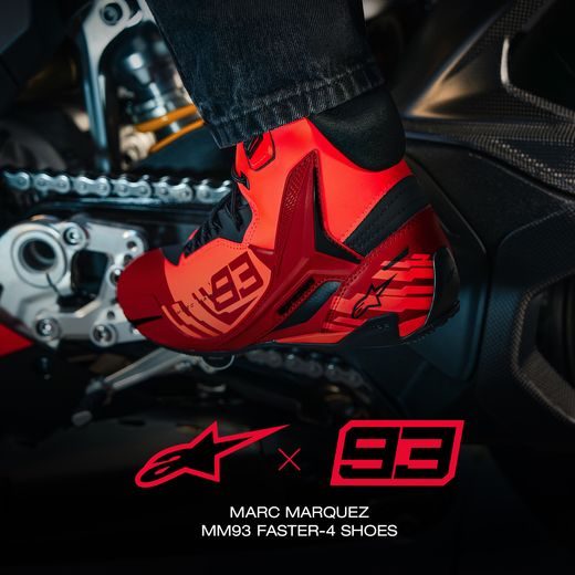 TOPÁNKY FASTER-4 MM93 KOLEKCE, ALPINESTARS (ČERVENÁ FLUO/ČERVENÁ/ČERNÁ) 2026