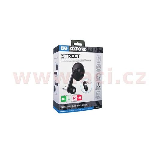 SPÄTNÉ ZRKADLO UNIVERZÁLNY DO KONCOV RIADIDIEL STREET, OXFORD (ČIERNE) APLIKÁCIE& L/P