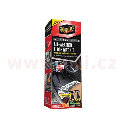 MEGUIAR'S QUIK SOLUTIONS ALL WEATHER MAT CARE KIT SADA NA ČISTENIE A OCHRANU GUMOVÝCH A PLASTOVÝCH KOBERCOV