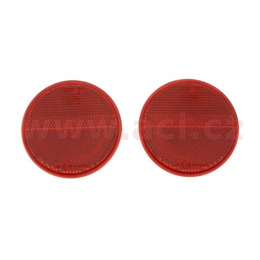 UNIVERZÁLNÍ ODRAZKA KULATÁ, PLASTOVÝ DRŽÁK SE ŠROUBEM M5, ČERVENÁ (PRŮMĚR 78 MM) 2 KS