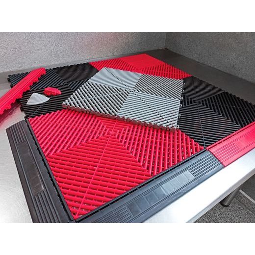 PLASTOVÁ DLAŽDICE ŽEBROVANÁ 40X40X1,8 CM PVC (ŠEDÁ)