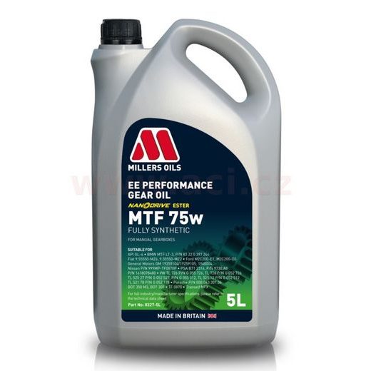 MILLERS OILS PREVODOVÝ OLEJ PLNE SYNTETICKÝ S NANOČÁSTICEMI EE PERFORMANCE MTF 75W 5L