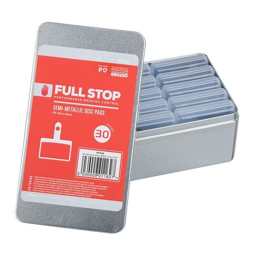 BRZDOVÉ DESTIČKY PRO SYSTÉMY SHIMANO/TEKTRO, FULL STOP (SEMI-METALICKÁ SMĚS) OBCH. BAL. 30 PÁRŮ
