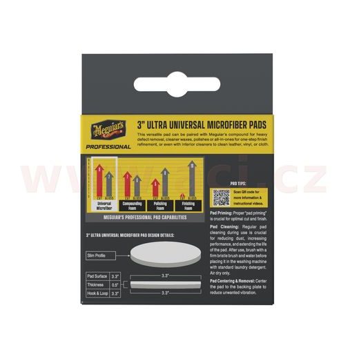 MEGUIAR'S PROFESSIONAL MICROFIBER PADS (3“) MIKROVLÁKNOVÉ LEŠTICÍ KOTÚČE, PRIEMER 3", 3 KUSY
