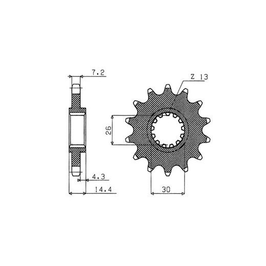 REŤAZOVÉ KOLIESKO PRE SEKUNDÁRNE REŤAZY TYPU 525, BRAKING (15 ZUBOV)