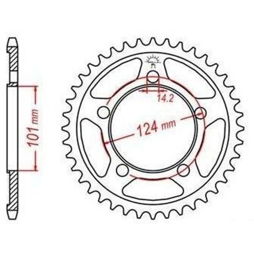 OCEĽOVÁ ROZETA PRE SEKUNDÁRNE REŤAZY TYPU 525, JT - ANGLICKO (37 ZUBOV)