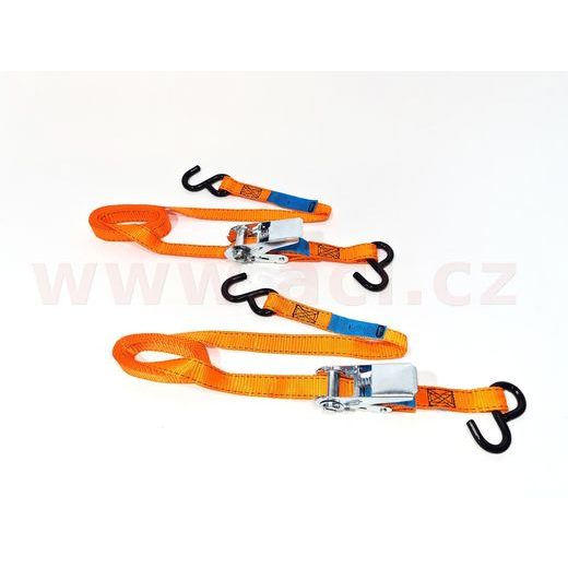 UPÍNACÍ POPRUH S RÁČNOU 25 MM, 3,5 M, 440 KG S-HÁKY, SADA 2 KS