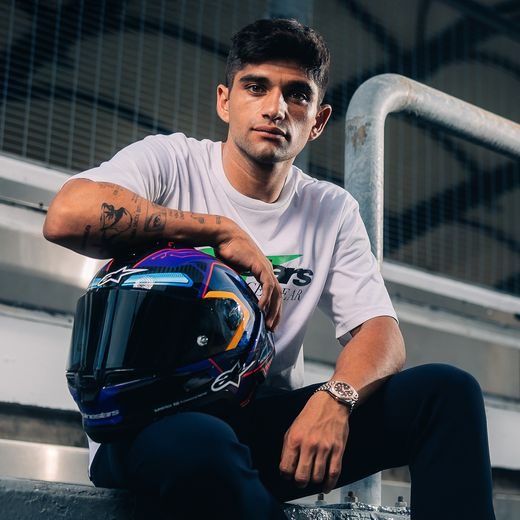 PRILBA SUPERTECH R10 LIMITOVANÁ EDÍCIA MARTINATOR JORGE MARTIN, ALPINESTARS (MODRÁ/FIALOVÁ/ČERVENÁ/ŽLUTÁ) 2025