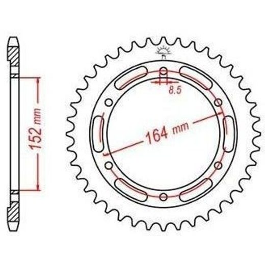 OCEĽOVÁ ROZETA PRE SEKUNDÁRNE REŤAZY TYPU 428, JT - ANGLICKO (55 ZUBOV)