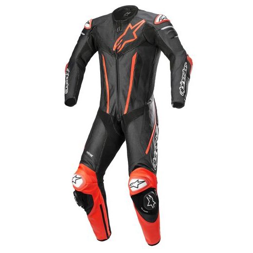 JEDNODIELNA KOMBINÉZA FUSION, TECH-AIR KOMPATIBILNÝ, ALPINESTARS (ČERNÁ/ČERVENÁ FLUO) 2024