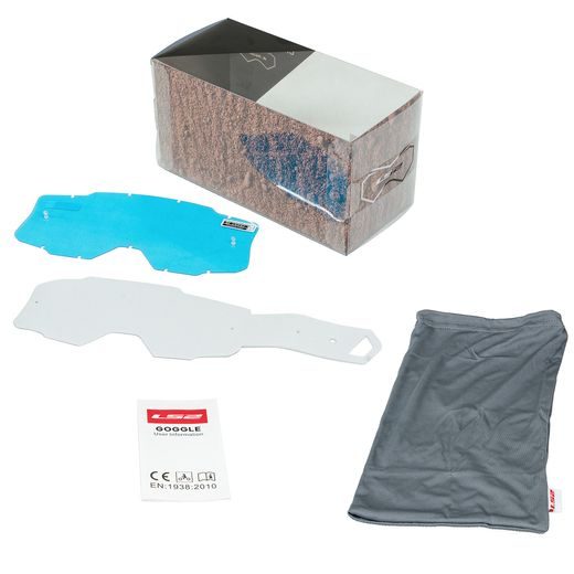 LS2 CHARGER PRO GOGGLE BLUE WITH IRIDIUM VISOR