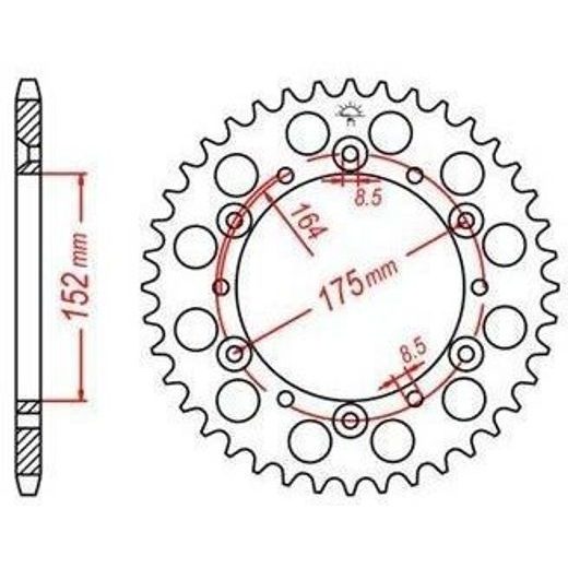 OCEĽOVÁ ROZETA PRE SEKUNDÁRNE REŤAZY TYPU 520, JT - ANGLICKO (47 ZUBOV)