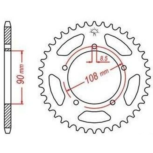 OCEĽOVÁ ROZETA PRE SEKUNDÁRNE REŤAZY TYPU 520, JT - ANGLICKO (43 ZUBOV)