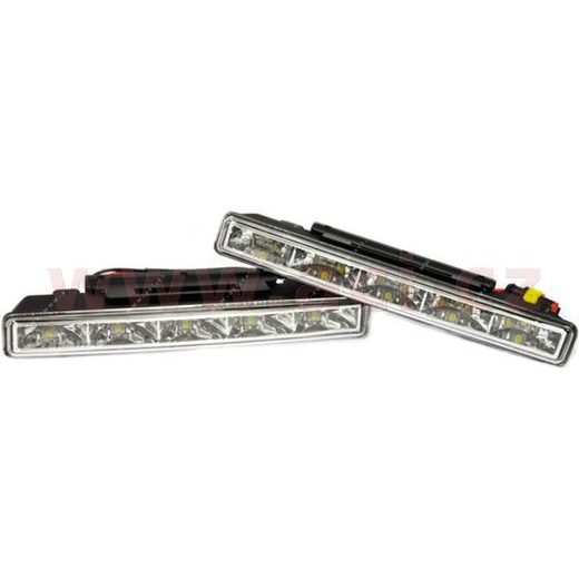 PŘÍDAVNÁ SVĚTLA LED PRO DENNÍ SVÍCENÍ 12 V, 5X SMD V KAŽDÉM SVĚTLE, 182X19X55 MM SADA VČETNĚ KABELÁŽE