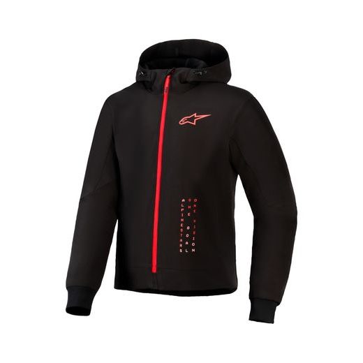 BUNDA RADIUM TECH HOODIE, ALPINESTARS (ČERNÁ/ČERVENÁ) 2026