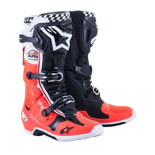 TOPÁNKY TECH 10 LIMITOVANÁ EDÍCIA ANGEL, ALPINESTARS (ČERNÁ/ČERVENÁ FLUO/BÍLÁ)