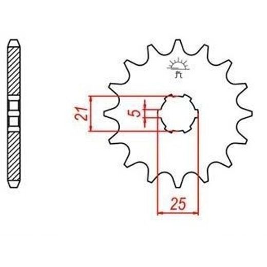 REŤAZOVÉ KOLIESKO PRE SEKUNDÁRNE REŤAZY TYPU 530, JT - ANGLICKO (16 ZUBOV)