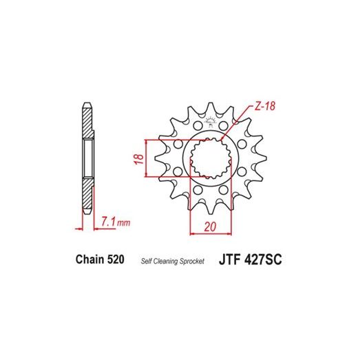 REŤAZOVÉ KOLIESKO PRE SEKUNDÁRNE REŤAZY TYPU 520, JT - ANGLICKO (12 ZUBOV)