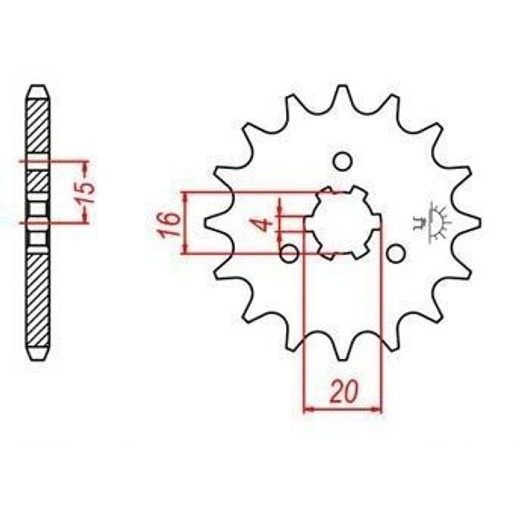 REŤAZOVÉ KOLIESKO PRE SEKUNDÁRNE REŤAZY TYPU 428, JT - ANGLICKO (13 ZUBOV)