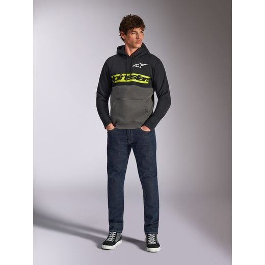 MIKINA PARALLEL HOODIE, ALPINESTARS (ČERNÁ/ŠEDÁ)