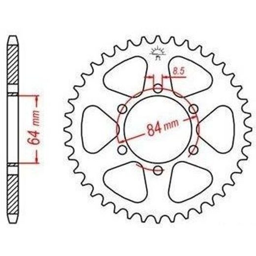 OCEĽOVÁ ROZETA PRE SEKUNDÁRNE REŤAZY TYPU 428, JT - ANGLICKO (53 ZUBOV)