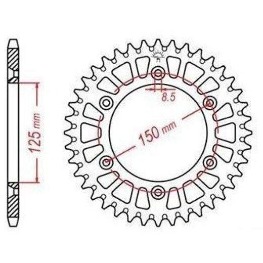 DURALOVÁ ROZETA PRE SEKUNDÁRNE REŤAZY TYPU 520, JT - ANGLICKO (40 ZUBOV)