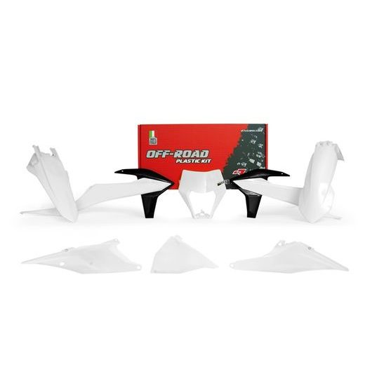 SADA PLASTOV KTM, RTECH (BIELO-ČIERNA, 6 DIELOV)