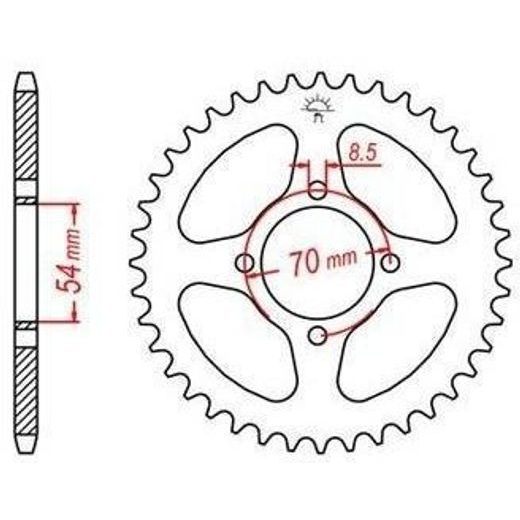OCEĽOVÁ ROZETA PRE SEKUNDÁRNE REŤAZY TYPU 420, JT - ANGLICKO (40 ZUBOV)