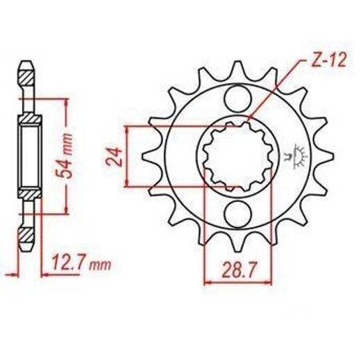 REŤAZOVÉ KOLIESKO PRE SEKUNDÁRNE REŤAZY TYPU 630, JT - ANGLICKO (14 ZUBOV)