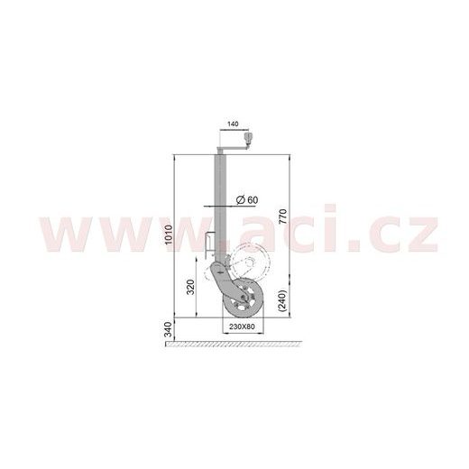 KOLEČKO PODPĚRNÉ AUTOMAT. AL-KO 60 230X80 500/300 KG ORIGINÁL