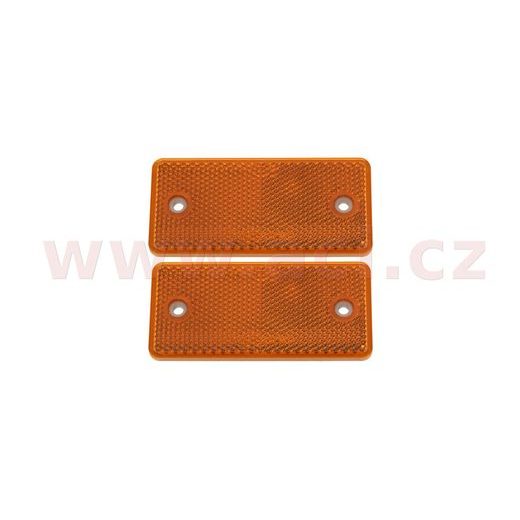 UNIVERZÁLNÍ ODRAZKA OBDÉLNÍK S DVĚMA OTVORY PRO UCHYCENÍ, ORANŽOVÁ (94X44 MM) 2 KS