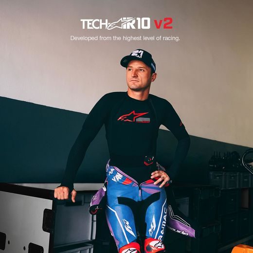 AIRBAGOVÁ VESTA TECH-AIR®10 V2 RACE SYSTEM, ALPINESTARS (ČERNÁ/ČERVENÁ/ŠEDÁ) 2026