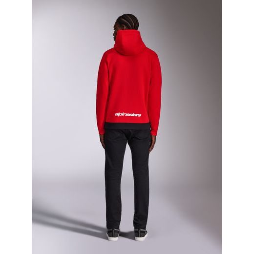 MIKINA PARALLEL HOODIE, ALPINESTARS (ČERVENÁ/ČERNÁ)