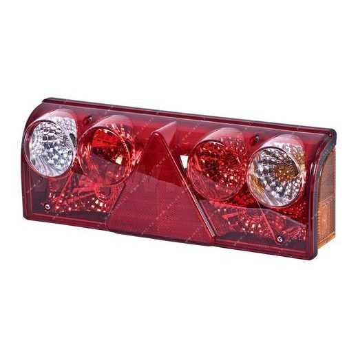 ZADNÍ SVĚTLO UNIVERZÁLNÍ S VÝSTRAŽNÝM TROJÚHELNÍKEM, UCHYCENÍ NA 4 ŠROUBY, 7 FUNKCÍ, (SCHMITZ) TRUCK P
