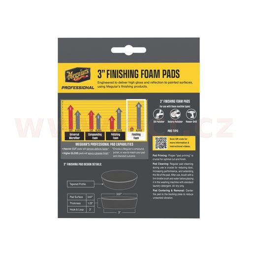 MEGUIAR'S PROFESSIONAL FINISHING FOAM PAD 3" PĚNOVÉ FINIŠOVACÍ KOTÚČE, 3KS 3" / 75 MM