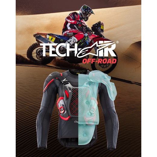 AIRBAGOVÁ VESTA TECH-AIR®OFF-ROAD SYSTEM, ALPINESTARS (ČERNÁ/ČERVENÁ) 2026