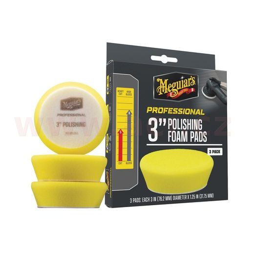 MEGUIAR'S PROFESSIONAL POLISHING FOAM PAD 3" PĚNOVÉ LEŠTIACI KOTÚČE, 3KS 3" / 75 MM